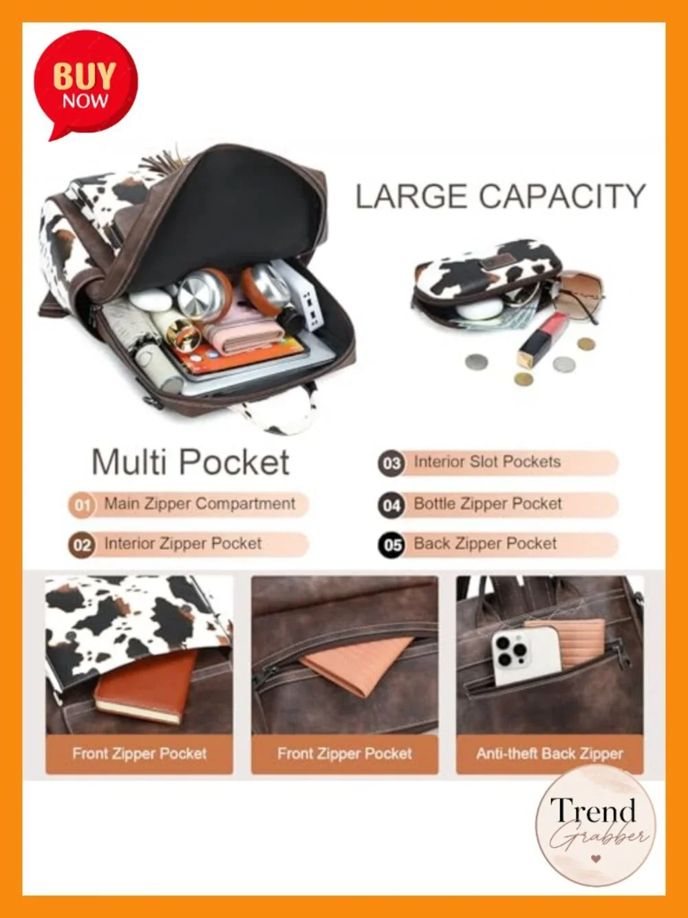 PU Leather Tassel Backpack Purse for Women Large Laptop Casual Daypack
